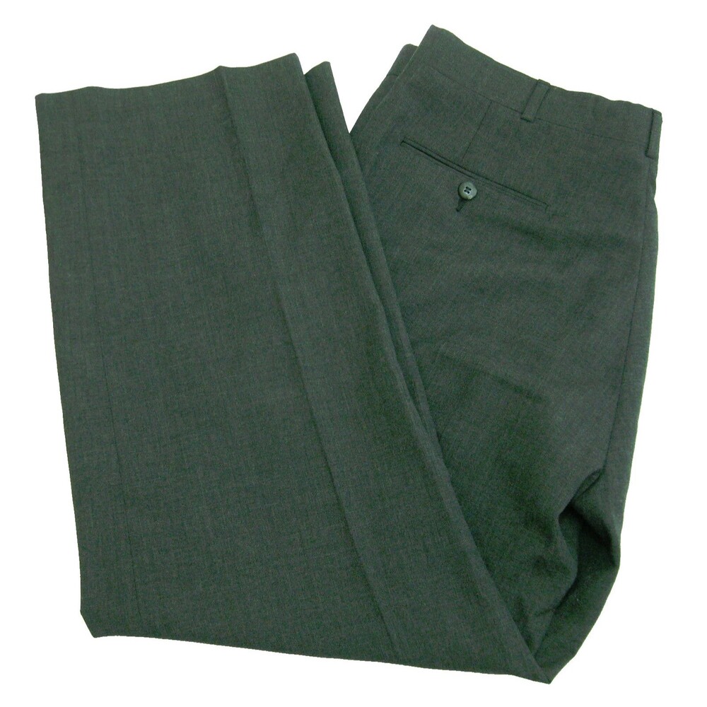 JOHN ALEXANDER Men's Size 38x32 Gray Flat Front Wool Blend Dress Pants Trousers